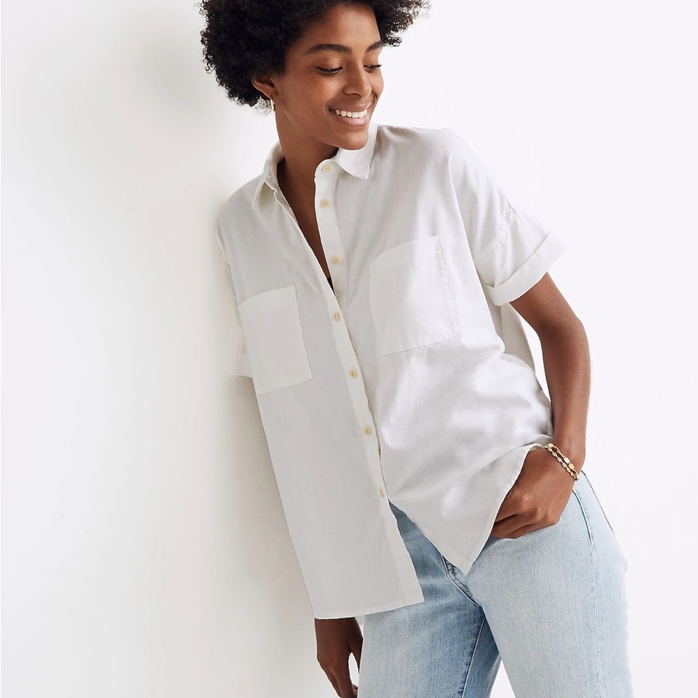 Madewell White Cotton Courier Shirt XS